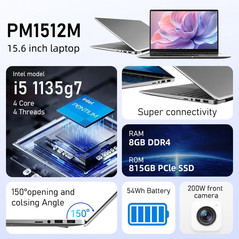 Markut Laptop 15.6 Inch Portable Notebook With Intel CPU I7-1165G7 IPS 32GB 2T SSD 1920*1080 FHD Display Laptop- German Keyboard - Heavenly shershelle