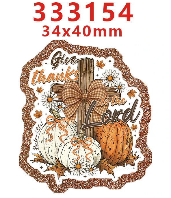 10 Pcs Fall Thanks Giving Glitter Acrylic Planar Resins Cartoon Christmas For DIY Making Hair BowsCrafts 334123