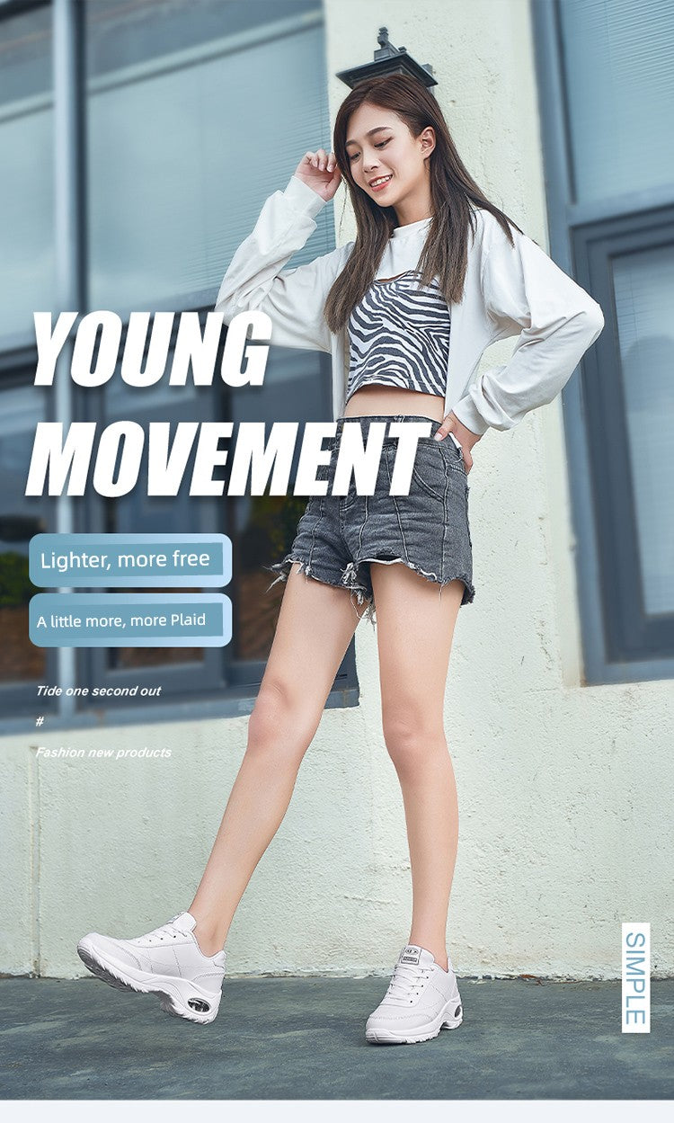 Spring New Arrival Brand Back Shoes Leather Waterproof Sneaker Team Dancing Shoes Women's Travel Shoes Air Cushion Soft Sole Shoes