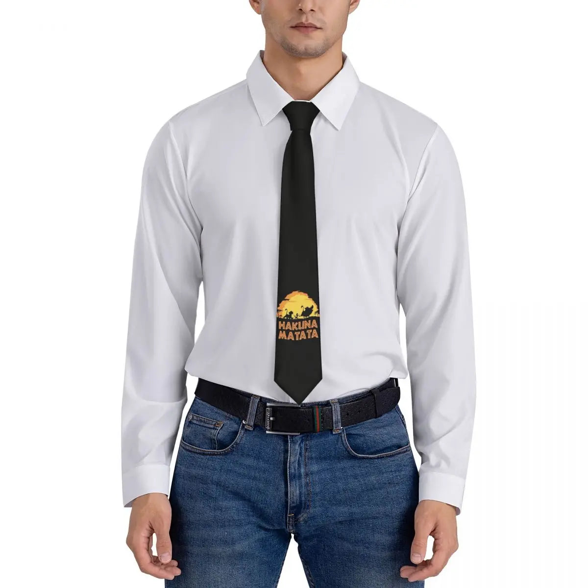 Custom The Lion King Hakuna Matata Necktie Mens Mens Suit Tie For Thanksgiving Day