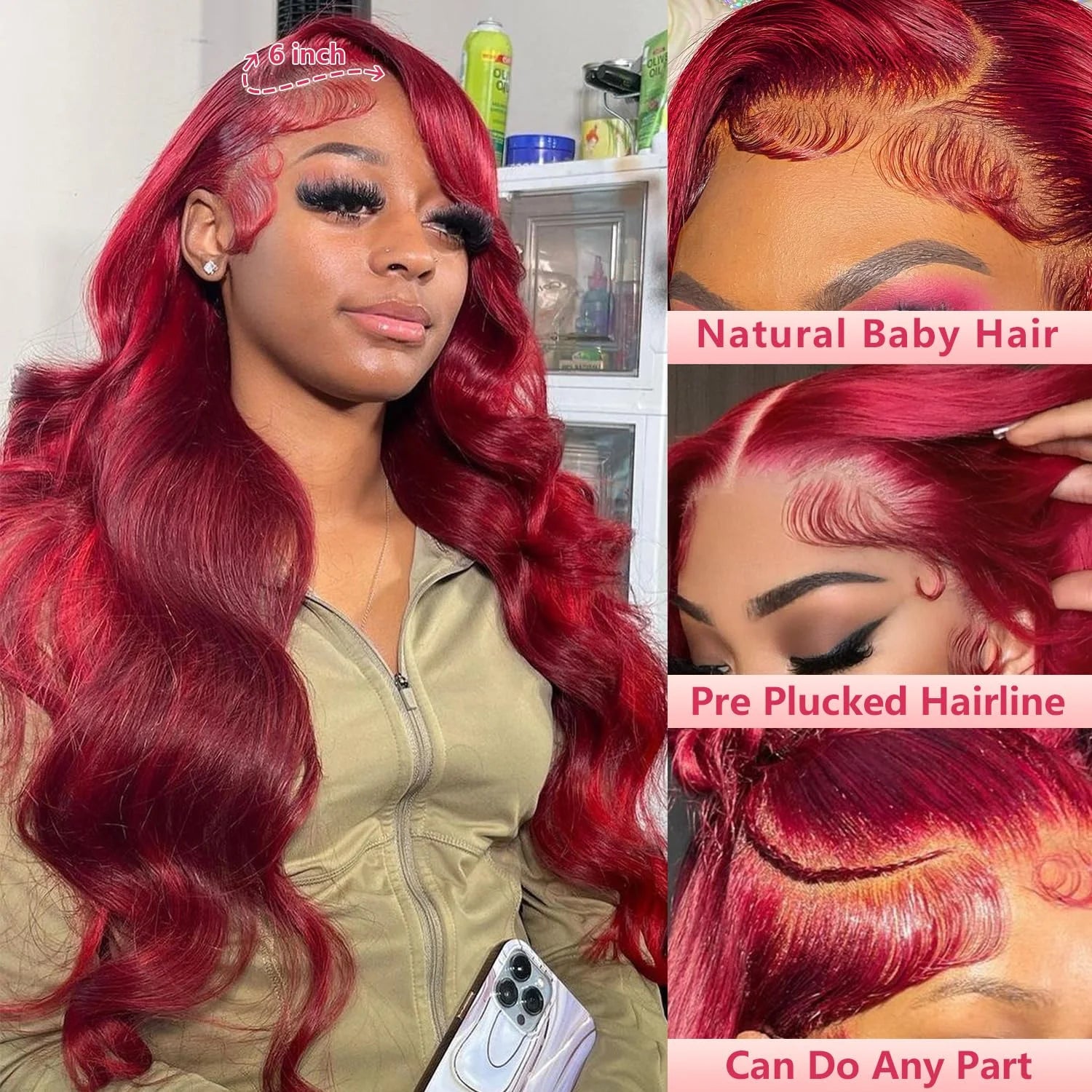 Body Wave Burgundy 13x6 Hd Lace Frontal 100% Human Hair Wig For Women 30 34inch 99j Red Colored Cheap Wigs On Sale 250 Density