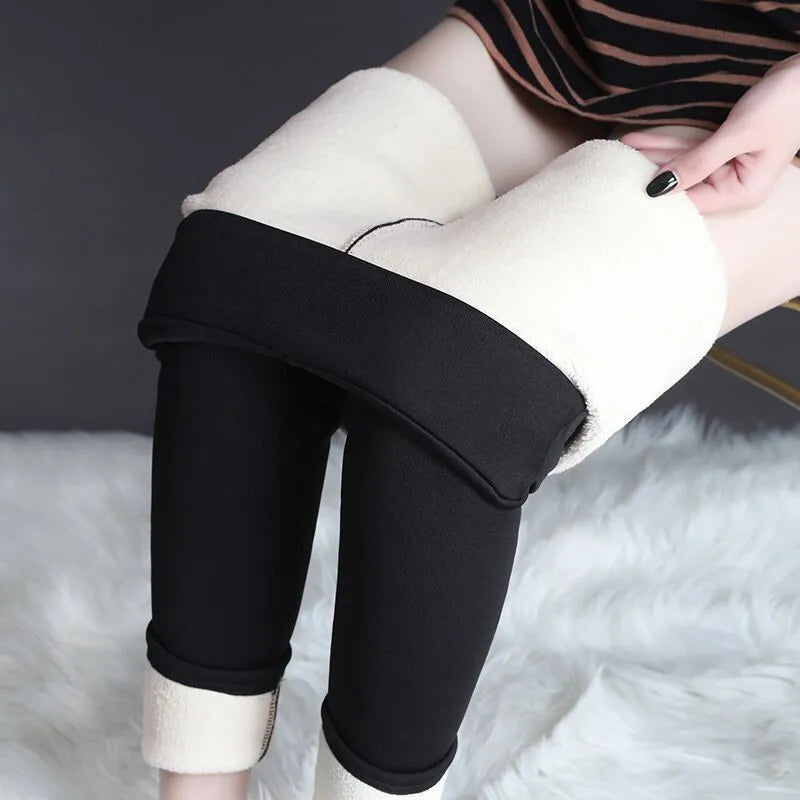 Winter Leggings For Women Warm Leggins Solid Color Velvet Leggins High Waist Leggings Stretchy Leggings dropshipping