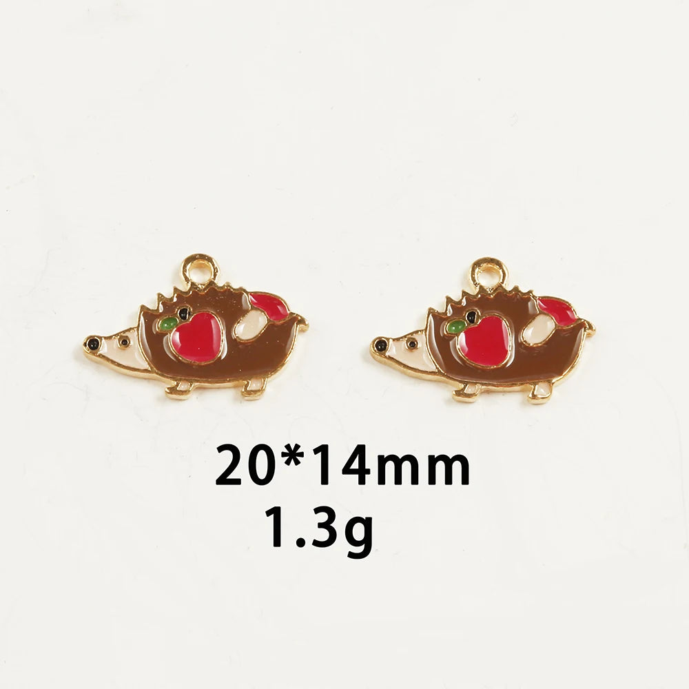10pcs/Lot Thanksgiving Turkey Cake Pumpkin Maple Oil Enamel DIY Charms for Bag Earring Necklace Jewelry Making Handmade Pendant