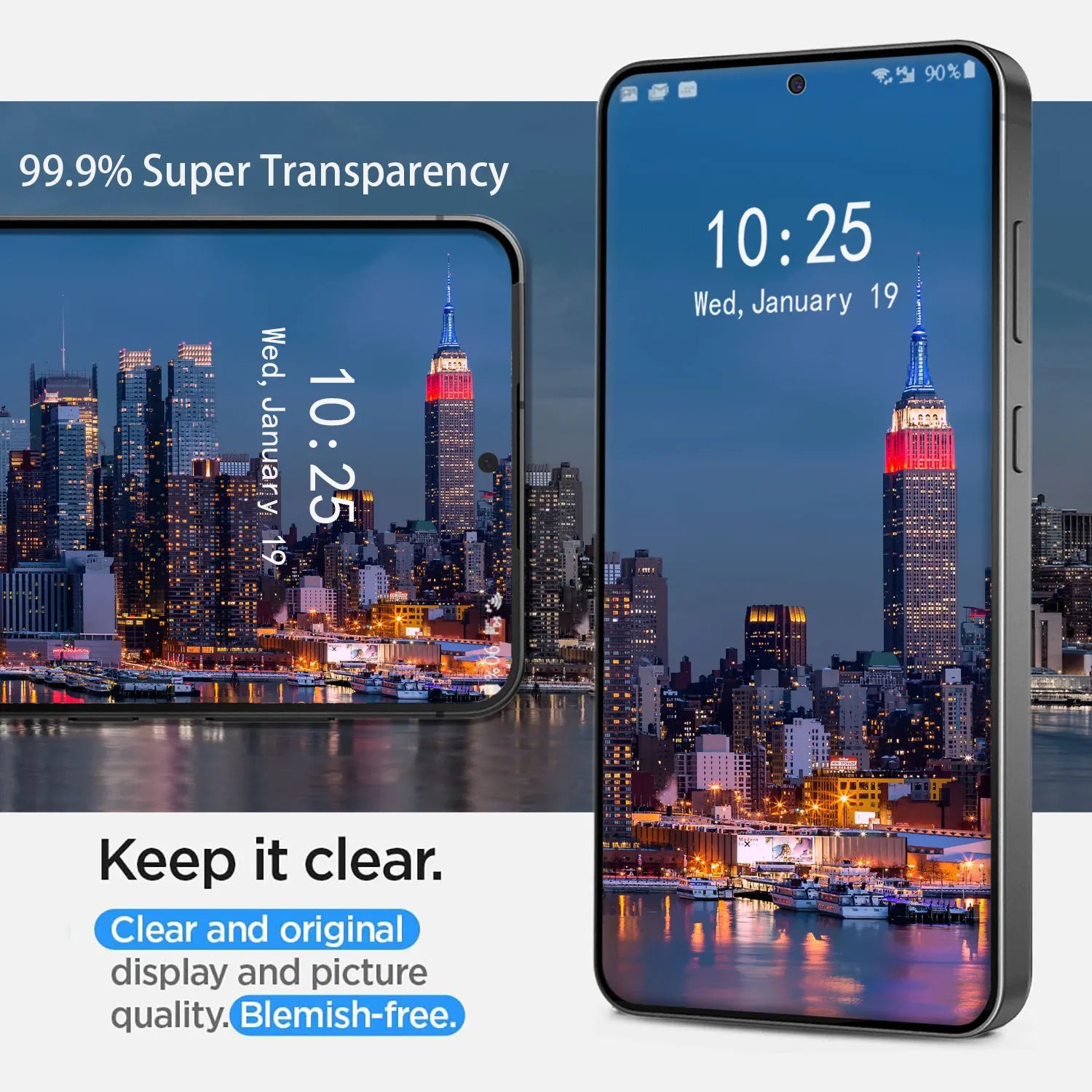 For Samsung Galaxy S24/S24 Plus/S24+/S24 Ultra 5G Case Friendly Full Coverage Clear Tempered Glass Screen Protectors 4-Pack