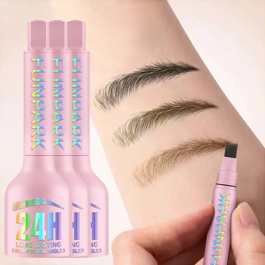 3D Dye Eyebrow Pencil Hairling Anti-smudge Waterproof 3 Colors Black Brown Brush Natural Wild Eyebrow Enhancers Cream Makeup - Heavenly shershelle