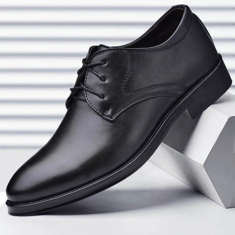 Men's Shoes Black Leather Formal Shoes for Men Oxfords Male Wedding Party Office Business Shoe Man zapatos de hombre Plus Size - Heavenly shershelle