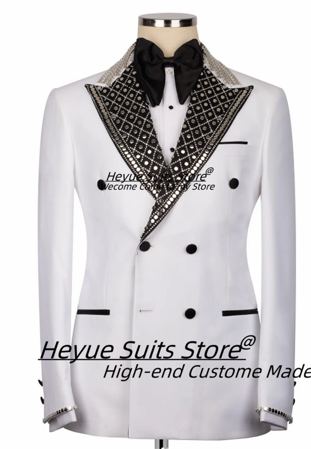 High-end Formal Men Suits Slim Fit Peak Lapel Groom Wedding Tuxedos 2 Pieces Sets Male Double Breasted Blazers Costume Homme