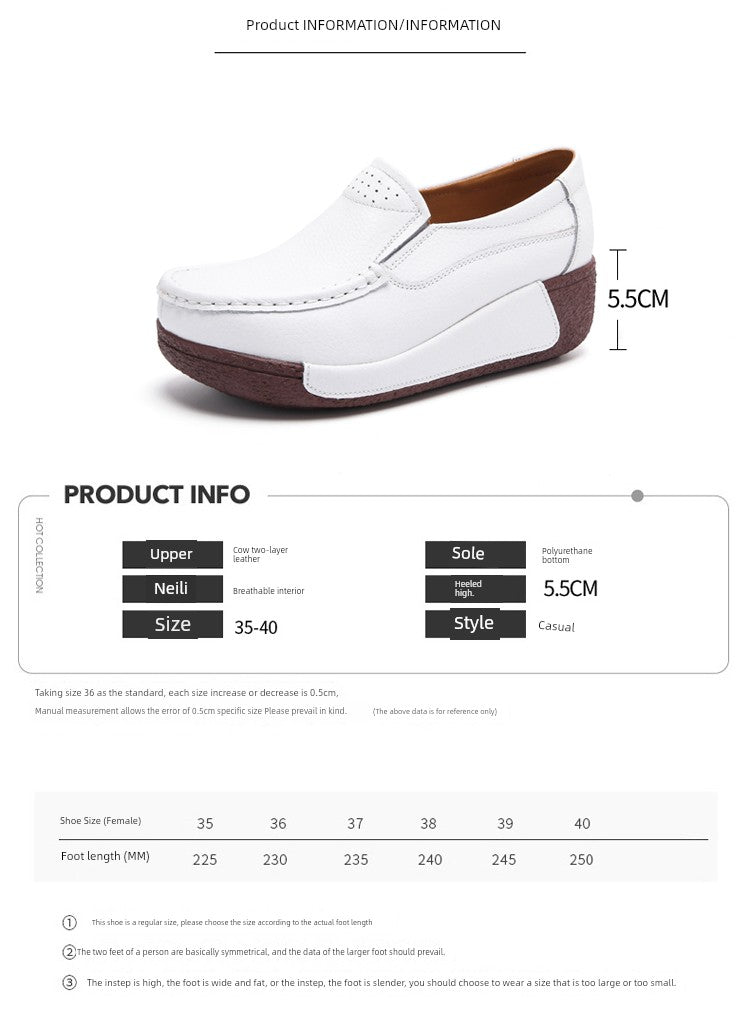 Thick Sole Wedge Casual Slip-on Platform Platform Platform Shoes