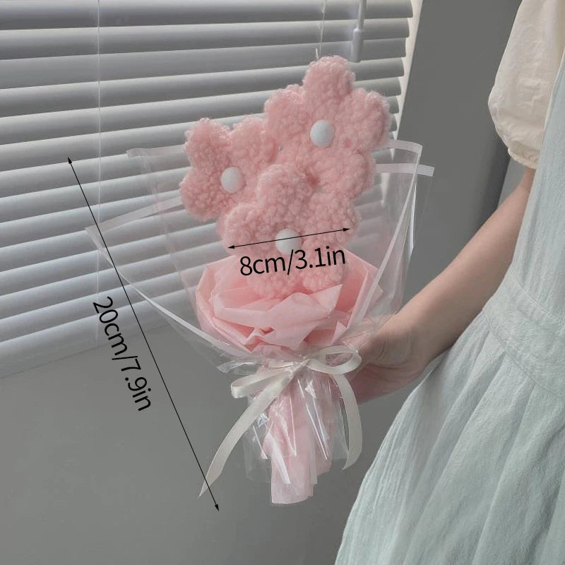 Crochet Flowers Bouquet Rose Hand-Knitted Graduation Flowers Bouquet Wedding Party Decoration Birthday Graduation Gifts - Heavenly shershelle