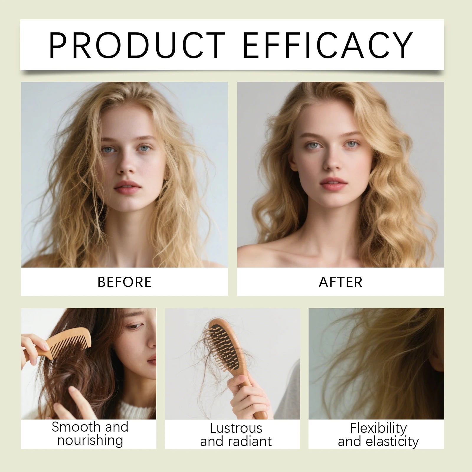 Collagen Ginger Hair Mask For Damaged Hair Repair Smoothing Frizz Control Treatment Deep Conditioner Soft Shiny Voluminous Hair