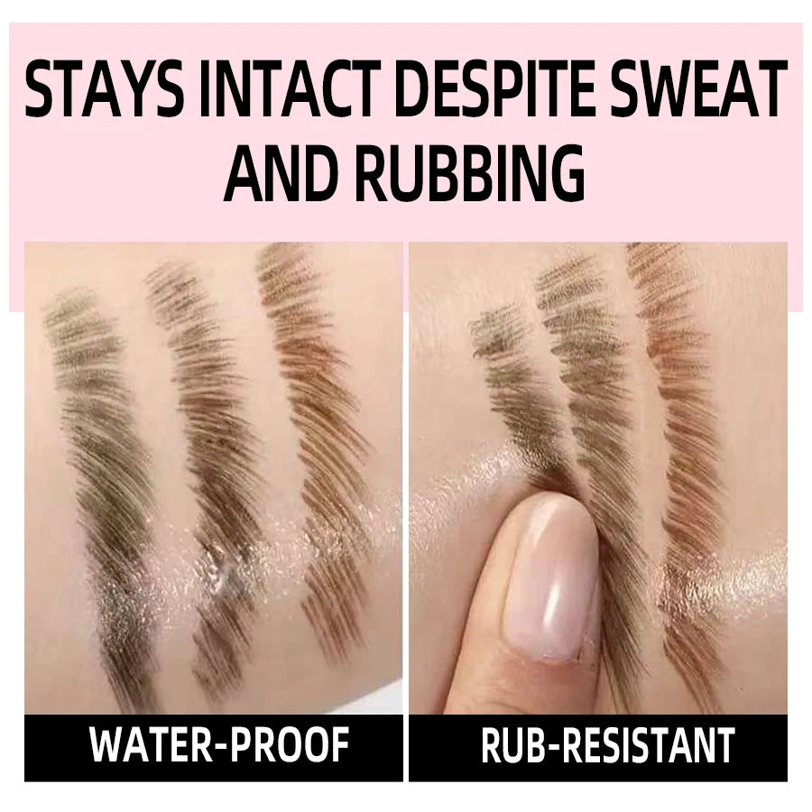 3D Dye Eyebrow Pencil Hairling Anti-smudge Waterproof 3 Colors Black Brown Brush Natural Wild Eyebrow Enhancers Cream Makeup - Heavenly shershelle