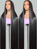 40 46 50 inches 200 Density 13x6 HD Transparent Lace Frontal Wig Bone Straight 13x4 Lace Front Human Hair Wig For Black Women