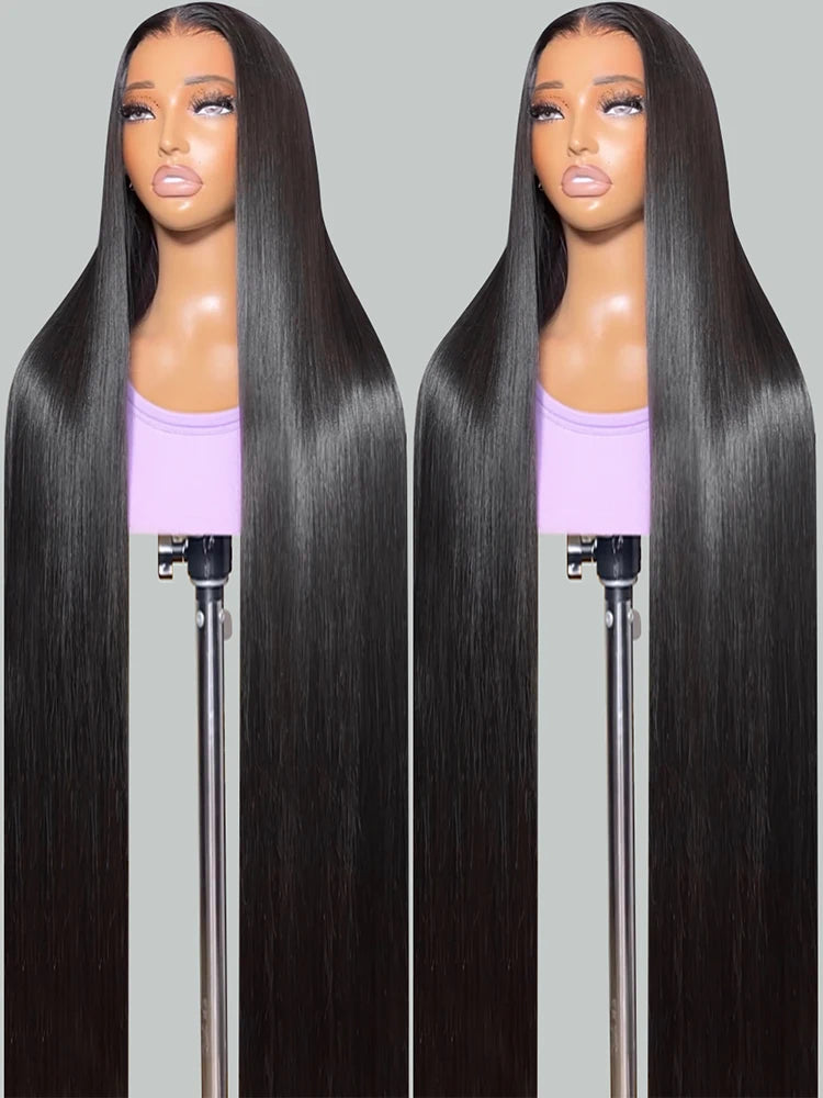 40 46 50 inches 200 Density 13x6 HD Transparent Lace Frontal Wig Bone Straight 13x4 Lace Front Human Hair Wig For Black Women