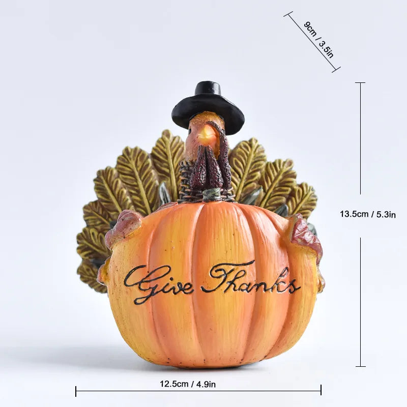 Halloween Pumpkin Harvest Festival Straw Doll Decoration Thanksgiving Turkey Resin Craft Decoration
