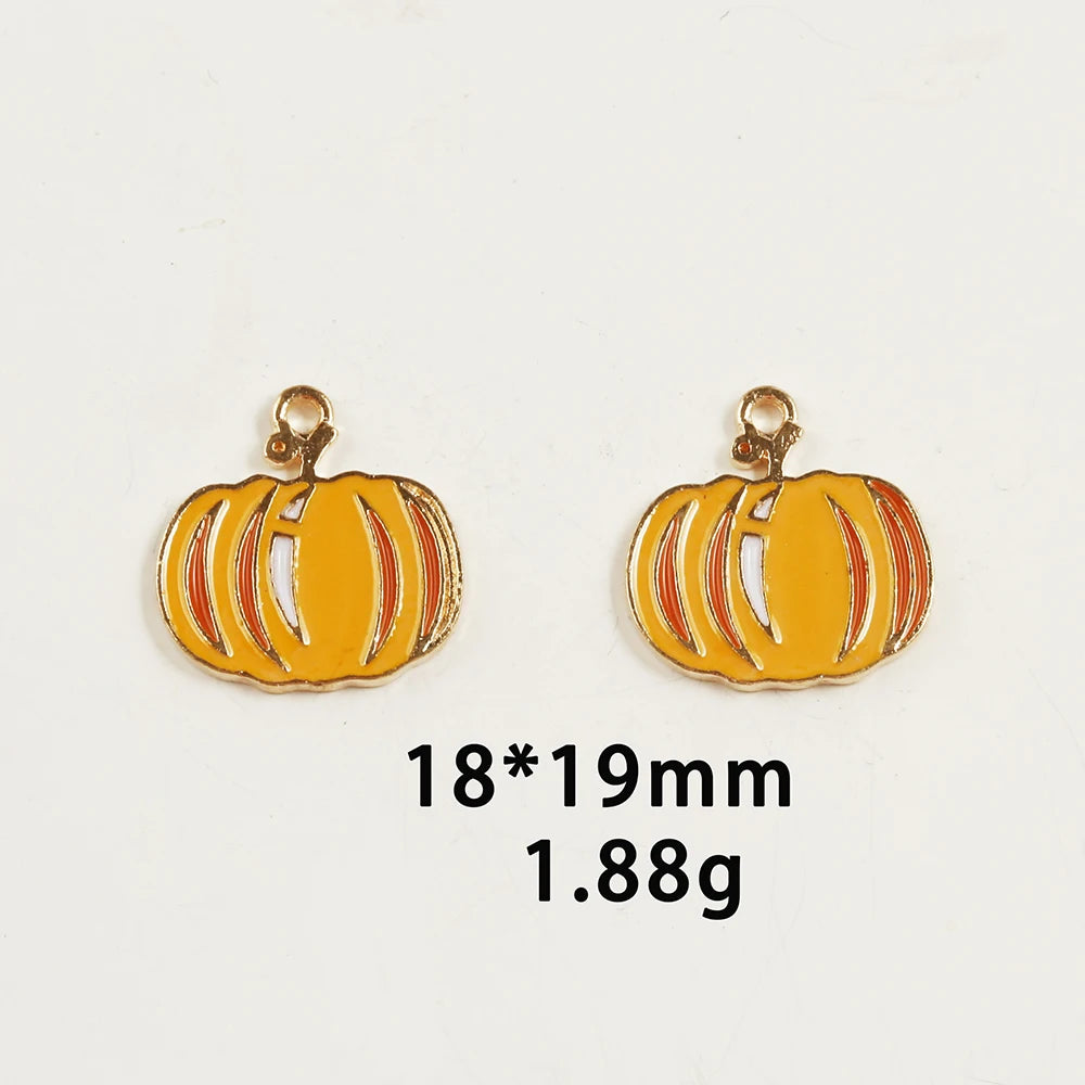 10pcs/Lot Thanksgiving Turkey Cake Pumpkin Maple Oil Enamel DIY Charms for Bag Earring Necklace Jewelry Making Handmade Pendant