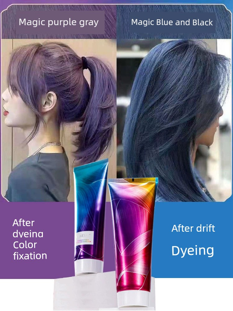 Solid Color Hair Conditioner Purple Pink Brown Red Green Blue Black Gray Hair Mask Color Fixing Agent Dyeing Lock Color Supplement Shampoo