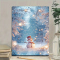 Charming Snowman Winter Scene Canvas Art Framed Wall Decor for Living Room Bedroom and Bathroom Perfect Christmas Home Accents