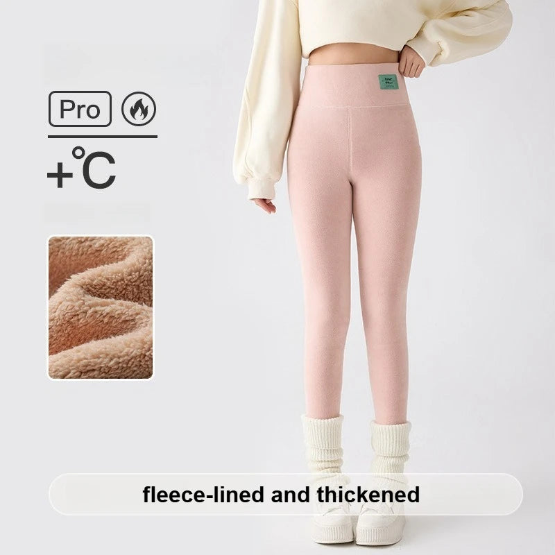 Plus Size Fleece Lined Leggings Women High Waisted Tights for Cold Winter Thermal Outdoor Wear Thick Ribbed Fashion Leggings - Heavenly shershelle