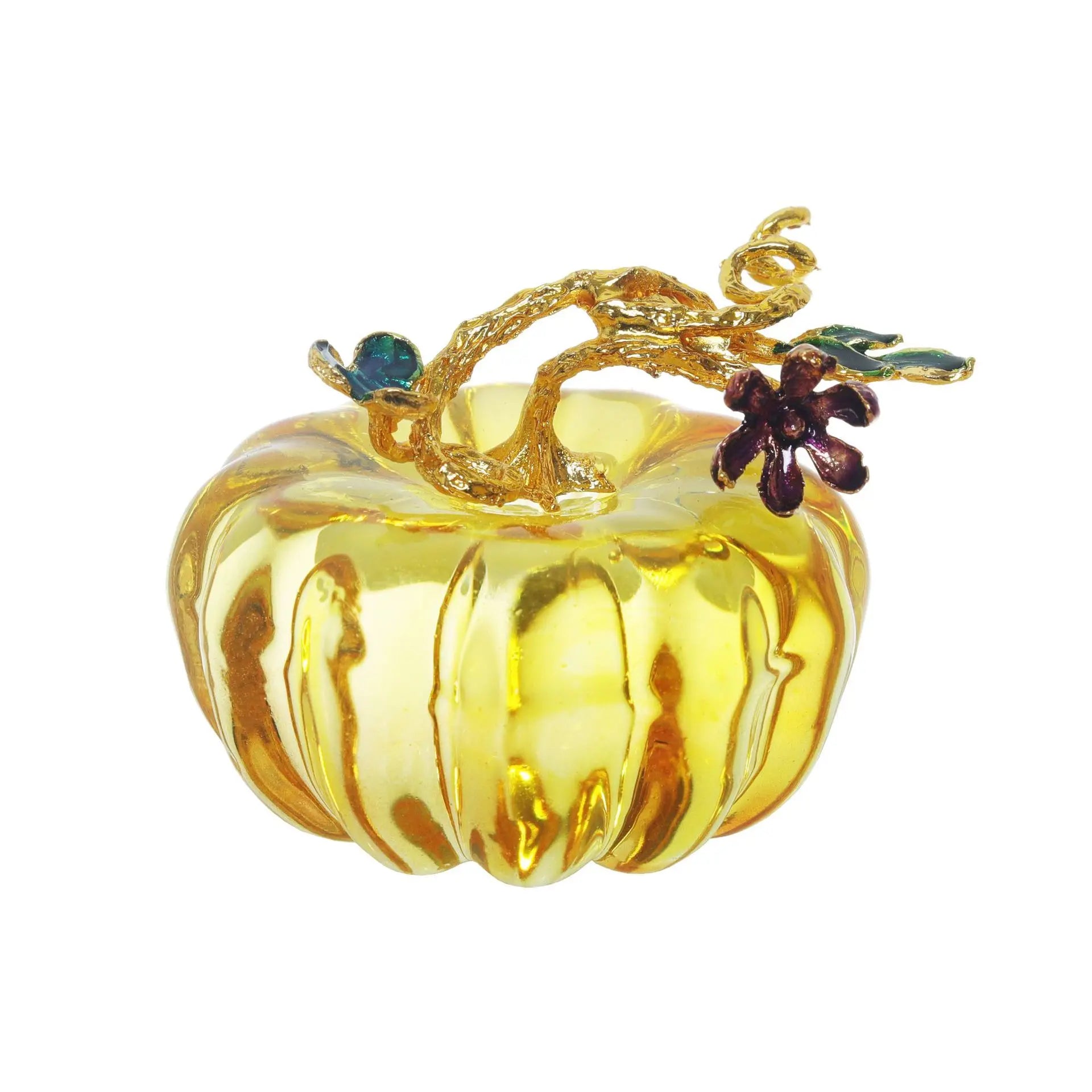 1pc Crystal Glass Pumpkin Collectible Figurine, Pumpkin Decor for Fall Harvest Halloween Thanksgiving Table Decoration