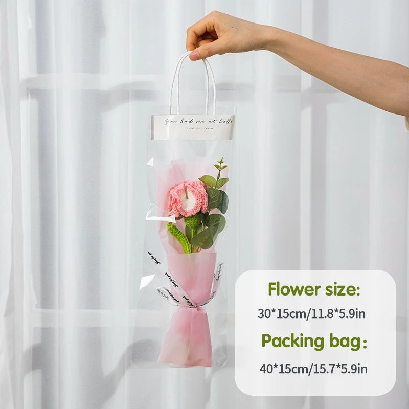 Crochet Flowers Bouquet Rose Hand-Knitted Graduation Flowers Bouquet Wedding Party Decoration Birthday Graduation Gifts - Heavenly shershelle