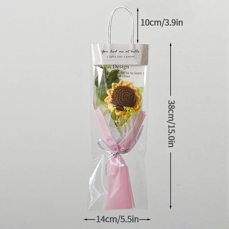 Crochet Flowers Bouquet Rose Hand-Knitted Graduation Flowers Bouquet Wedding Party Decoration Birthday Graduation Gifts - Heavenly shershelle