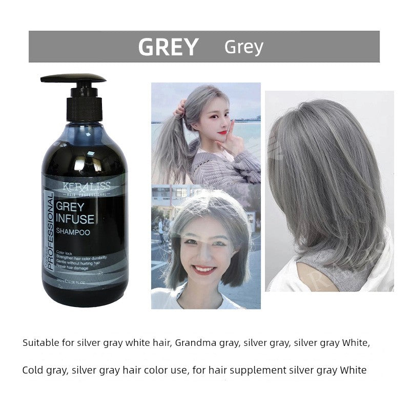 Solid Color Hair Conditioner Purple Pink Brown Red Green Blue Black Gray Hair Mask Color Fixing Agent Dyeing Lock Color Supplement Shampoo