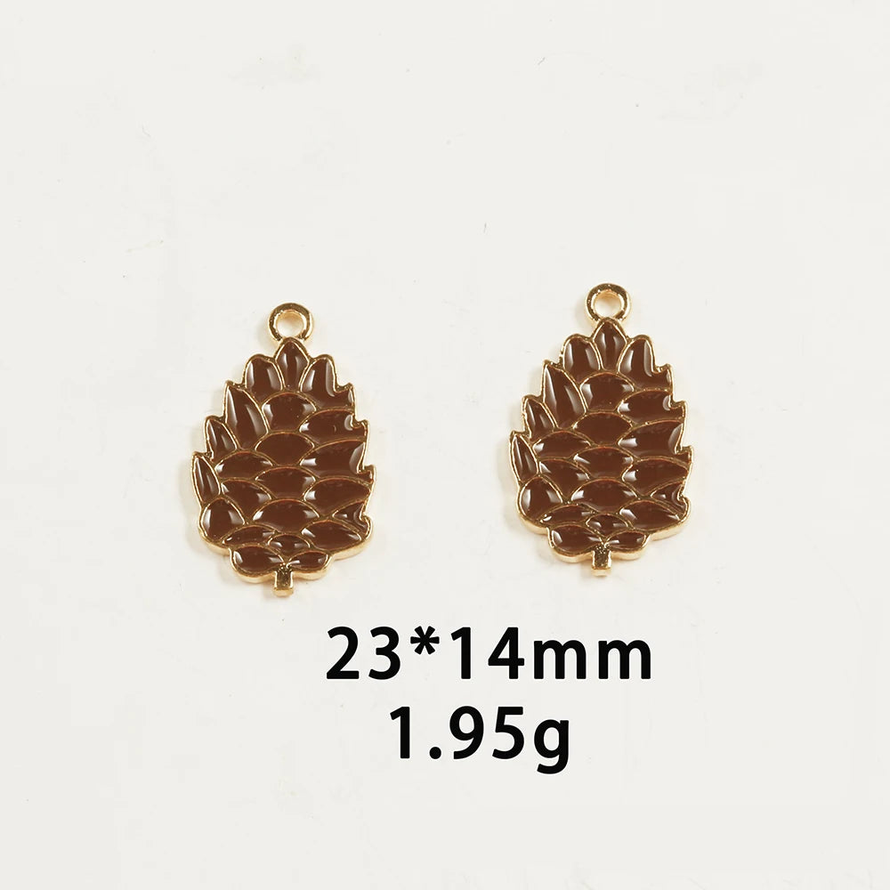 10pcs/Lot Thanksgiving Turkey Cake Pumpkin Maple Oil Enamel DIY Charms for Bag Earring Necklace Jewelry Making Handmade Pendant