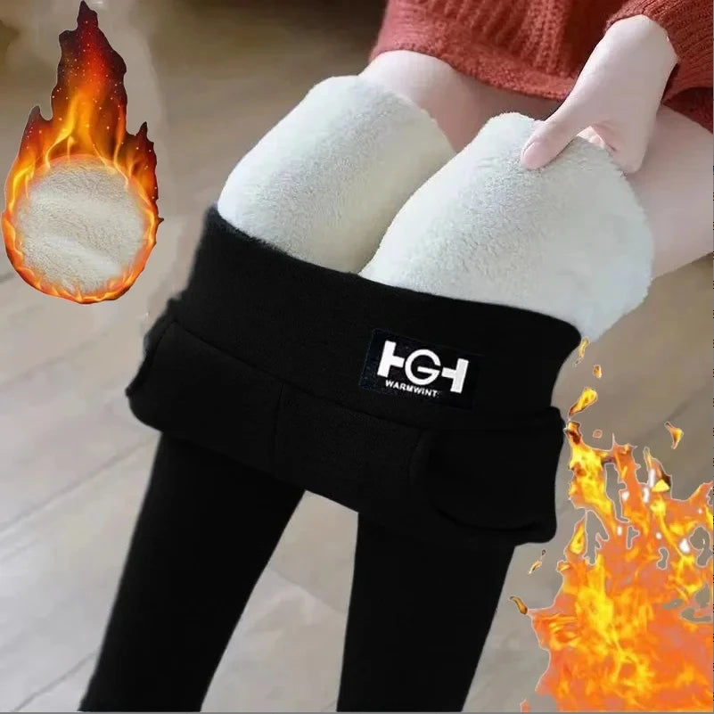 Stylish Warm: Women's Warm High-waisted Leggings Are Elastic And Comfortable