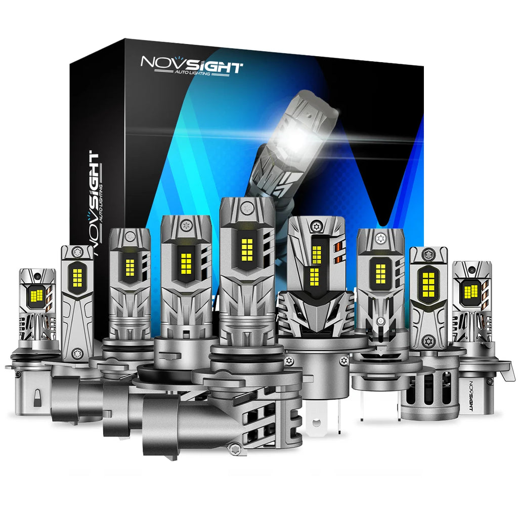NOVSIGHT N63 H7 H11 H4 H3 H1 9005 9006 LED Car Headlight Auto Head Lamp Bulbs  70W 16000LM 6500K Mini Size With Fan 12-18V 7535