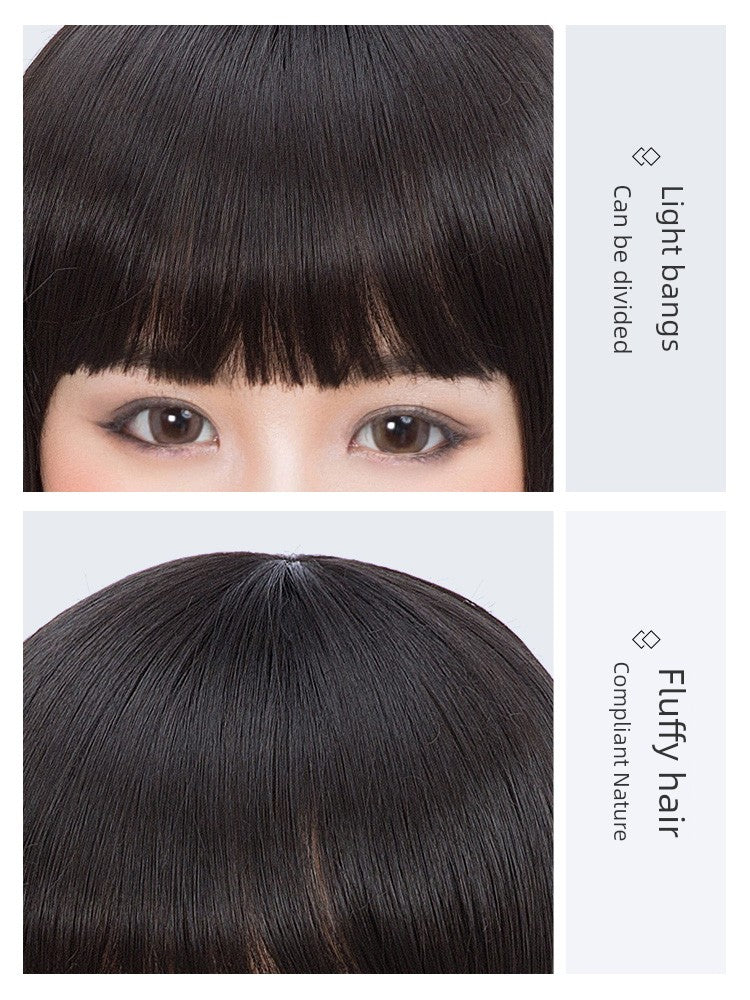 Wig Women's Long Hair Full-Head Wig Mid Length Long Length Hairstyle Straight Hair Straight Bangs Nature Artificial Hair Wig Sheath Nature Hair - Heavenly shershelle