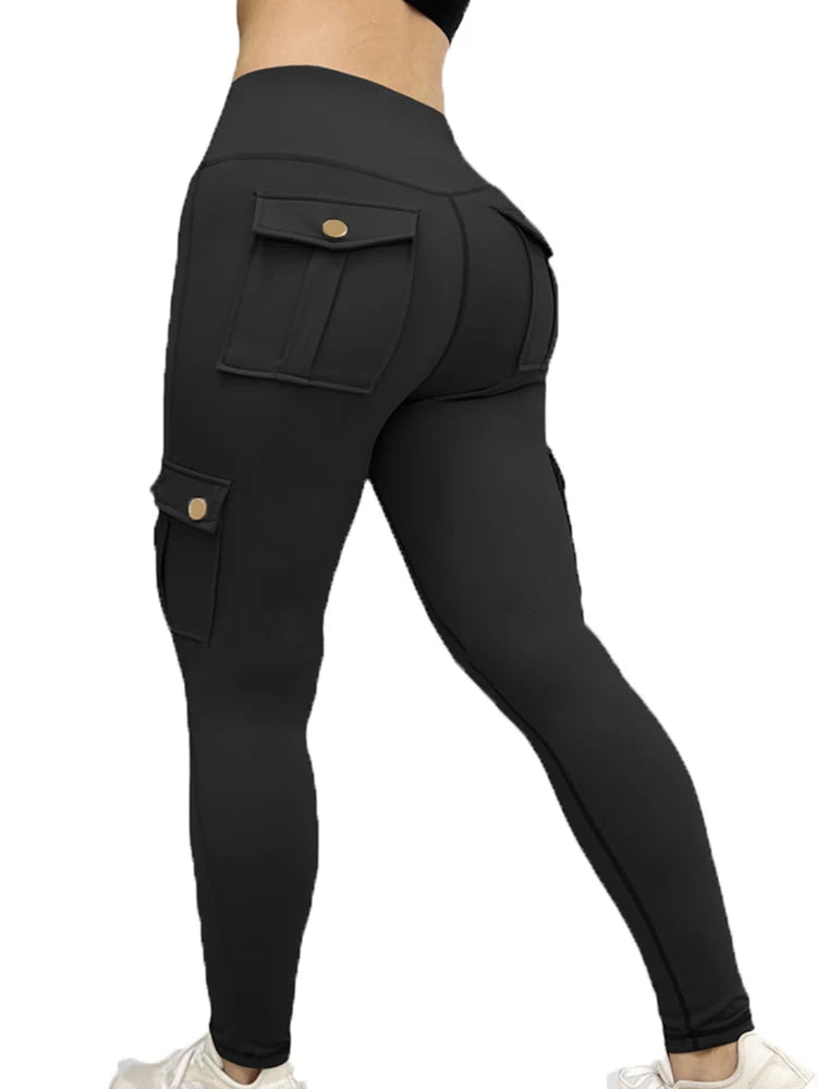 Pockets Gym Leggings Women High Waist Fashion Fitness Pants Skinny Stretch Outdoors Comfortable Sport  Leggings - Heavenly shershelle