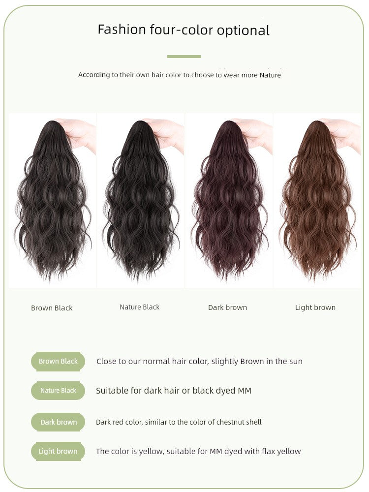 Internet Celebrity Wig Ponytail Women Grip Korean style Pear Flower Curly Hair Natural Simulation Hair Seamless High Ponytail Twist Fake Braid