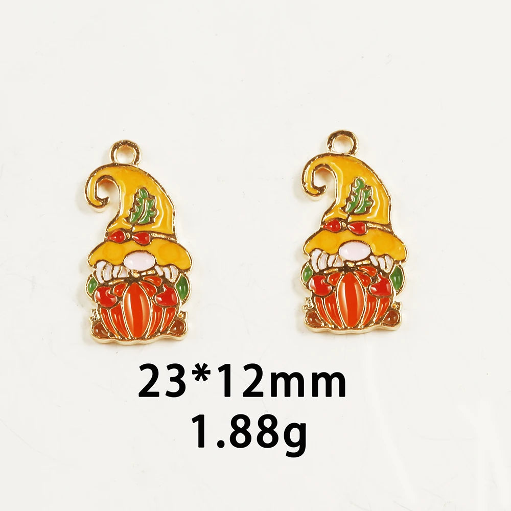 10pcs/Lot Thanksgiving Turkey Cake Pumpkin Maple Oil Enamel DIY Charms for Bag Earring Necklace Jewelry Making Handmade Pendant
