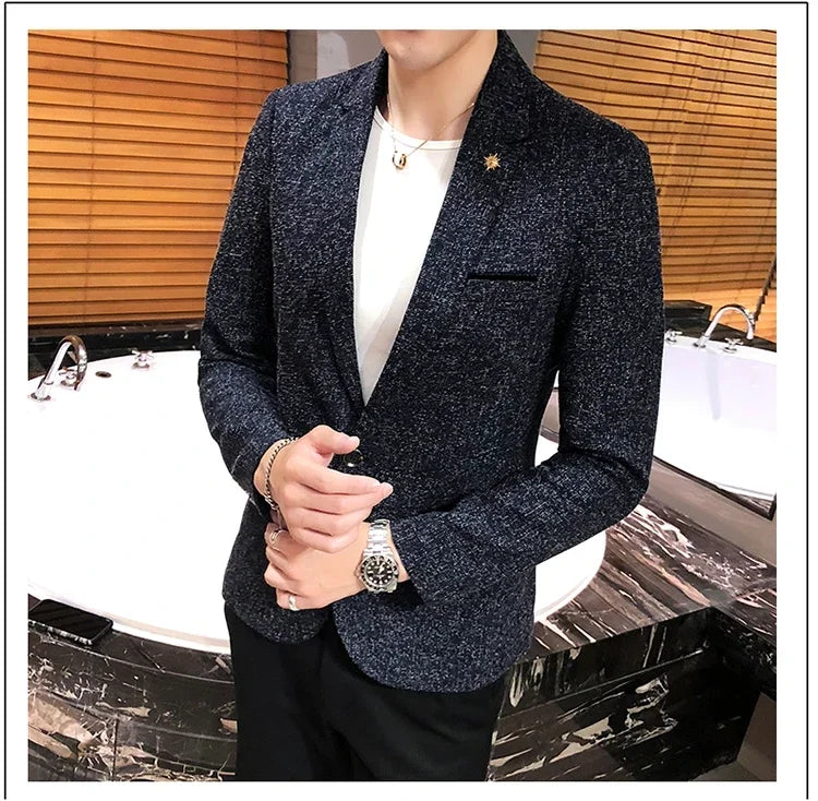 Blazer New Boutique Men's Solid Color British Style Fashion Casual Business Job Interview Gentleman Party Best Man Dress Suit - Heavenly shershelle