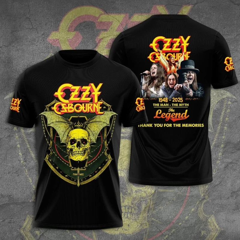 Ozzy Osborne Rest in Peace 1948-2025 Thank You for The Memories You Gave Me. Men's  Printed T-shirts for Street Daily Wear