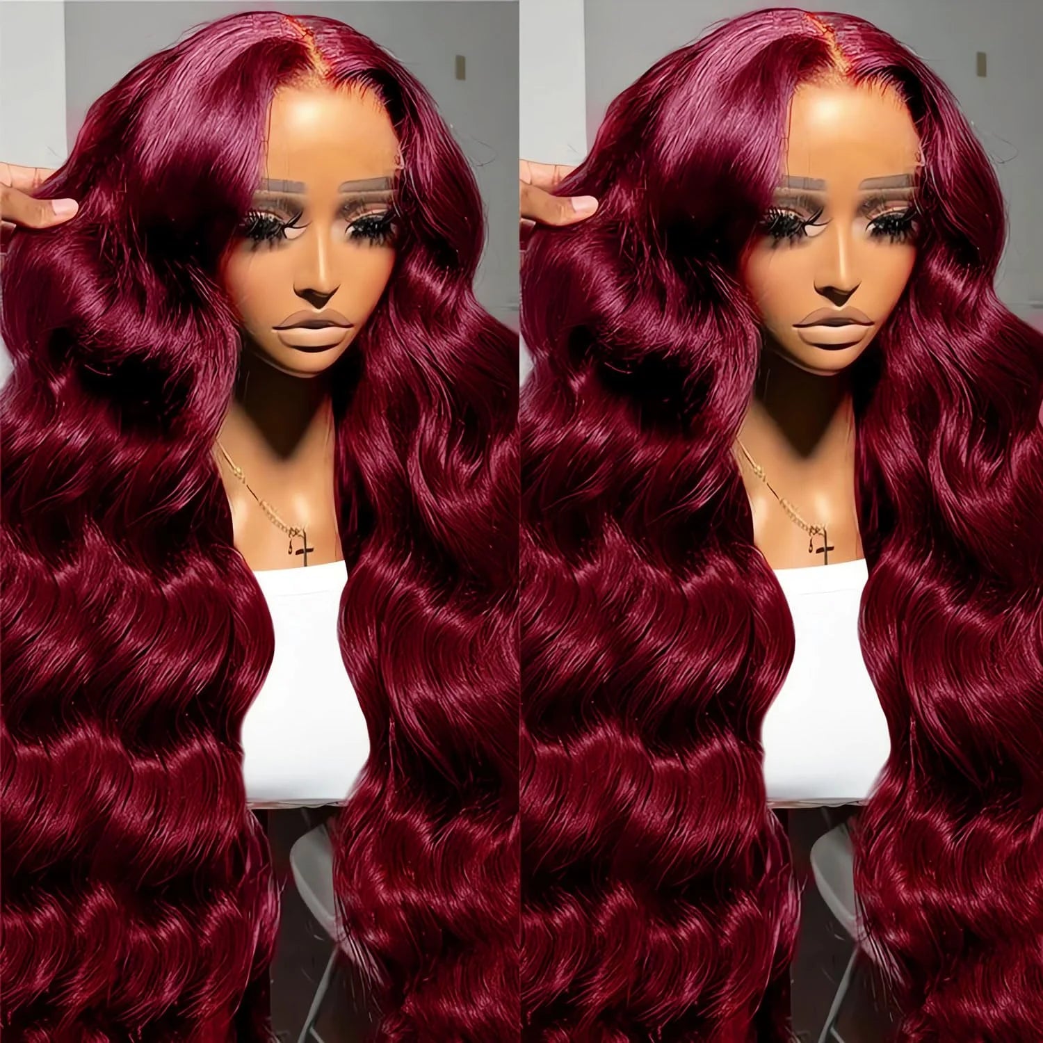 Body Wave Burgundy 13x6 Hd Lace Frontal 100% Human Hair Wig For Women 30 34inch 99j Red Colored Cheap Wigs On Sale 250 Density