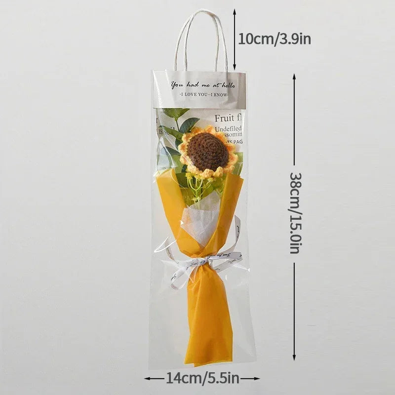 Crochet Flowers Bouquet Rose Hand-Knitted Graduation Flowers Bouquet Wedding Party Decoration Birthday Graduation Gifts - Heavenly shershelle