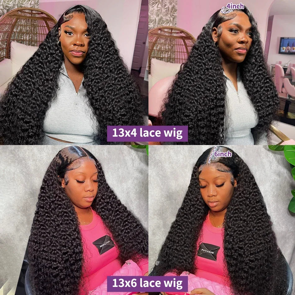 26 Inch 13x6 Hd Lace Wig Curly Lace Front Human Hair Wigs For Black Women Pre Plucked Brazilian Hair 13x4 Deep Wave Frontal Wig