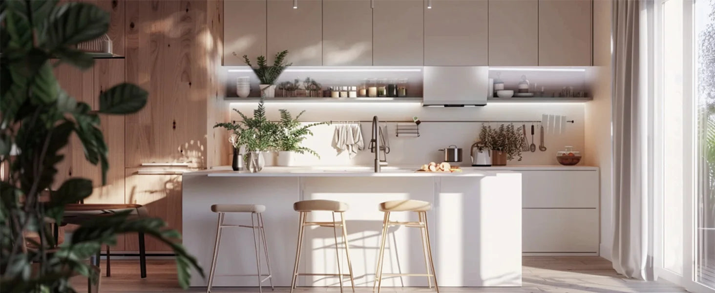 COB LED Strip Light 12m/roll Warm White 3000K 65000K High Lumen CRI 90+ with RF Remote for Bedroom Counter Under Cabinet Kitchen