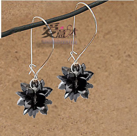 Women's Korean-Style Crystal Black Ice Flower Fashion Jewelry