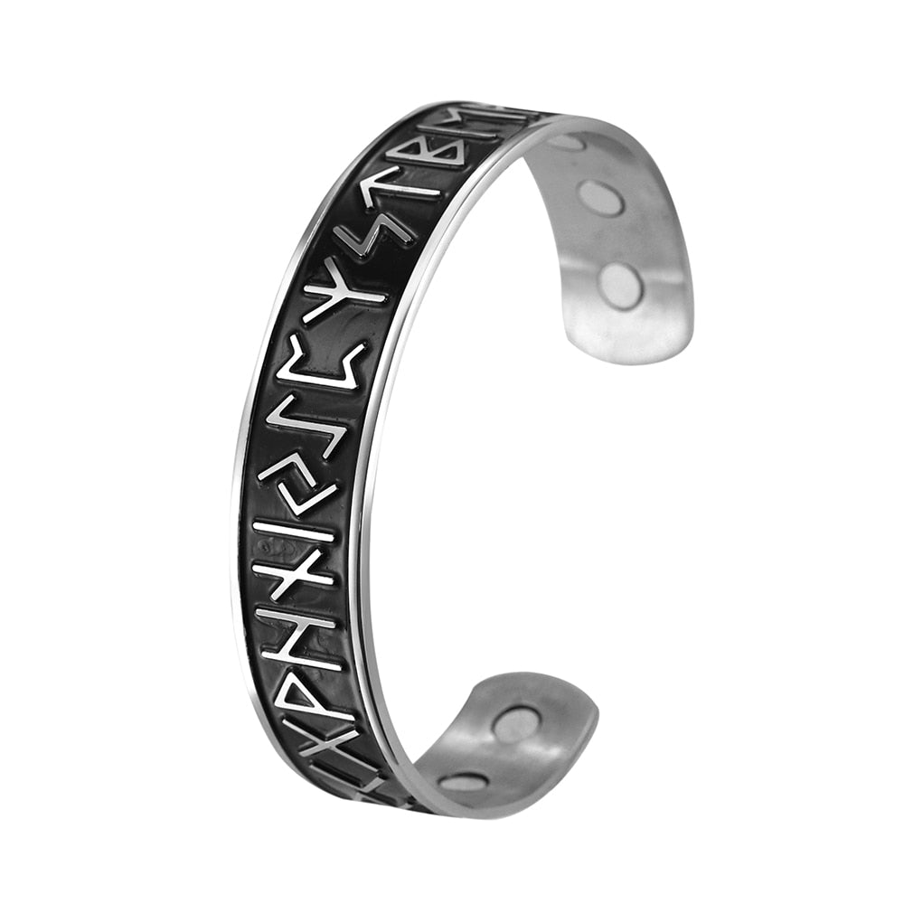 Stainless Steel Norse Vikings Runes Bracelet for Men Celtics Knots Tree Of Life Magnetic Cuff Bracelet Vintage Couples Jewelry - Heavenly shershelle