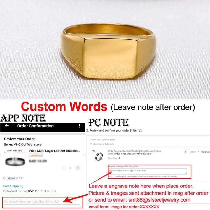 Minimalist Rectangle Signet Ring for Women Personalized Name Stamp Band Gold Tone Stainless Steel Jewelry Custom Initial Gift - Heavenly shershelle