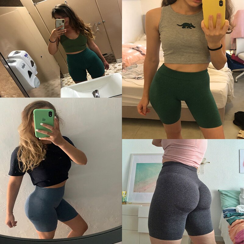 Vital Seamless Sports Short Women Summer High Waist Tight Gym Leggings Squat Proof Tummy Control Workout Running Shorts Women