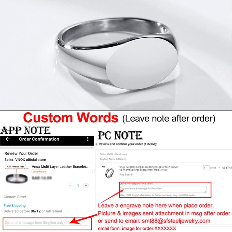 Minimalist Rectangle Signet Ring for Women Personalized Name Stamp Band Gold Tone Stainless Steel Jewelry Custom Initial Gift - Heavenly shershelle