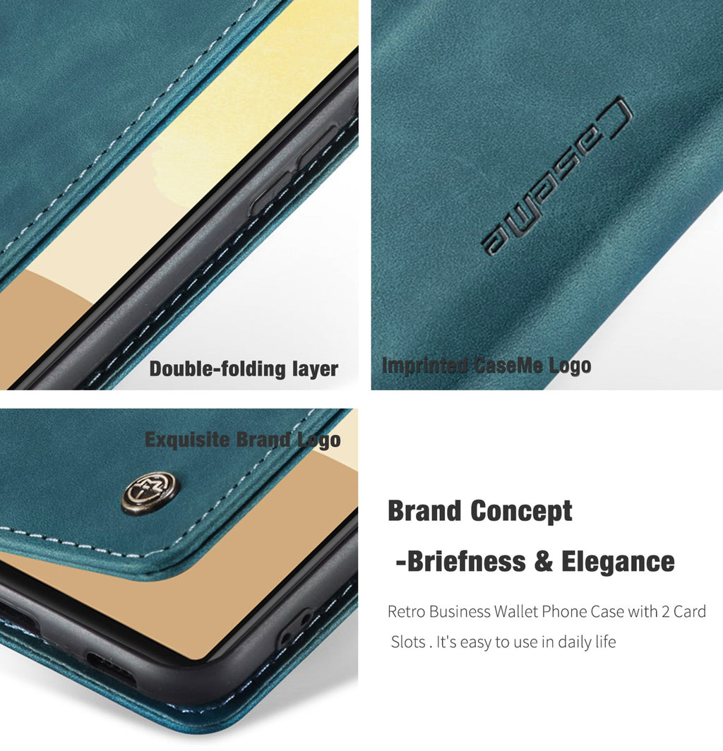 for Google Pixel 6 Pro Leather Case,CaseMe Retro Purse Luxury Magneti Card Holder Wallet Cover For Google Pixel 6