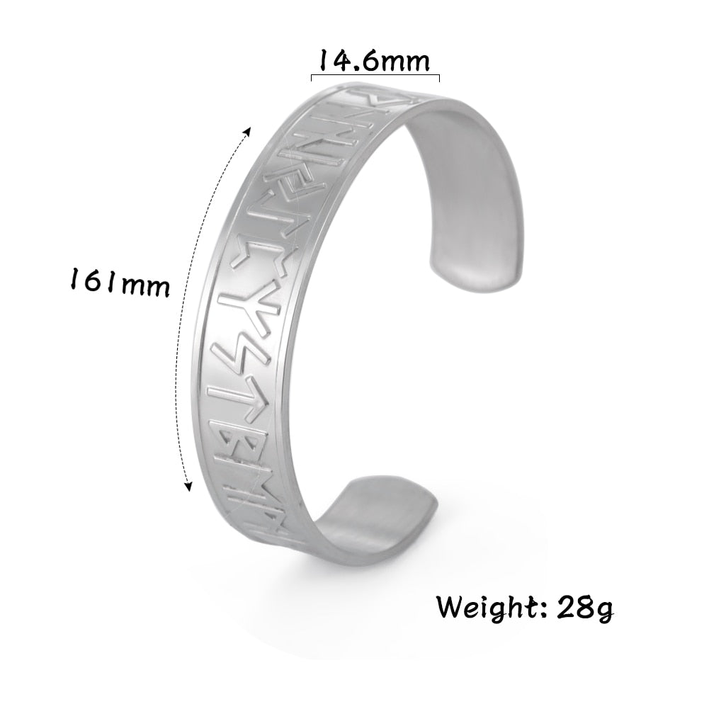 Stainless Steel Norse Vikings Runes Bracelet for Men Celtics Knots Tree Of Life Magnetic Cuff Bracelet Vintage Couples Jewelry - Heavenly shershelle