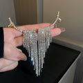 New Long Crystal Tassel Drop Earrings for Women Rhinestone Shiny Hanging Dangle Earrings Wedding Party Jewelry Gift 2022 - Heavenly shershelle