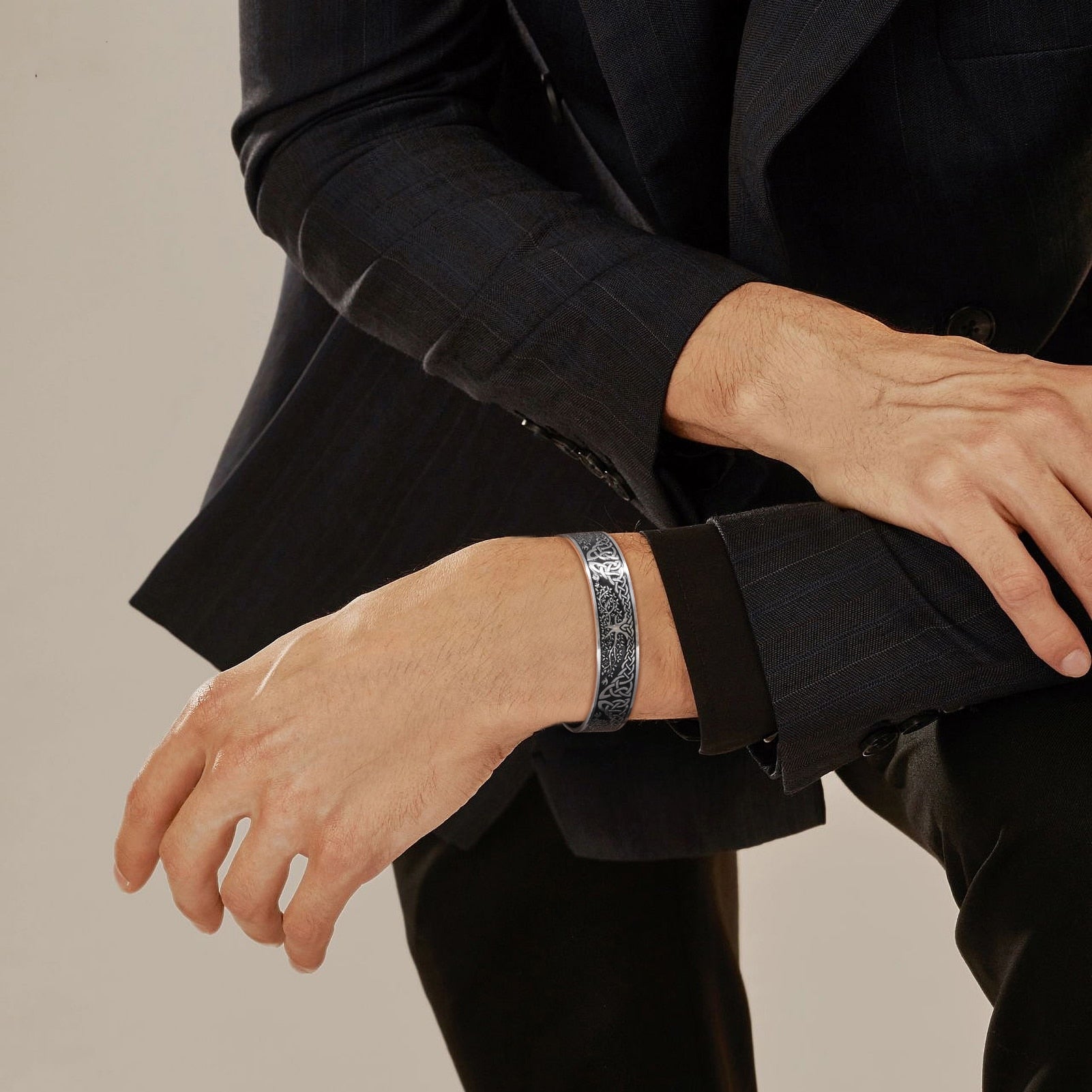 Stainless Steel Norse Vikings Runes Bracelet for Men Celtics Knots Tree Of Life Magnetic Cuff Bracelet Vintage Couples Jewelry - Heavenly shershelle